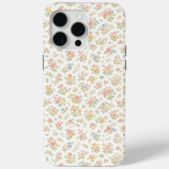 Coques Case-Mate iPhone Joli motif floral discret sans couture (Verso)