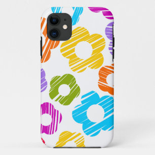 Coque iPhone 11 Joli motif floral fleuri coloré girly joyeux