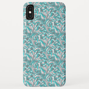 Case-Mate iPhone Case Joli motif floral gris aqua sans couture