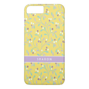 Etui iPhone Case-Mate Joli motif floral jaune pastel avec monogramme fém