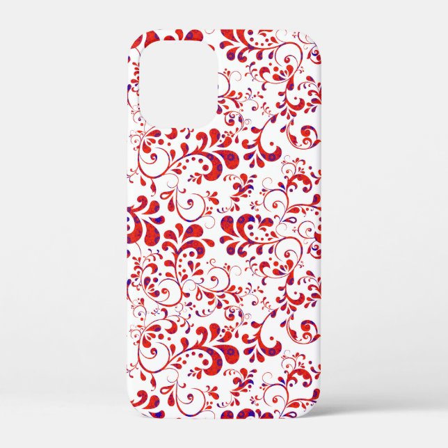 Coques Case-Mate iPhone Joli motif floral rouge blanc (Verso)