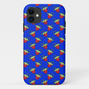 Etui iPhone Case-Mate Joli motif fraise sur fond bleu