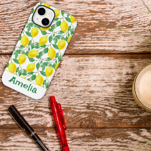 Coque Case-Mate iPhone Joli motif jaune citron personnalisable