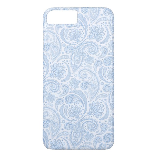 Coques Case-Mate iPhone Joli motif paisley bleu blanc (Dos)