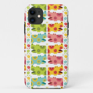 Etui iPhone Case-Mate joli motif rétro de fleurs hippies hippopotames