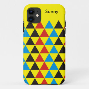 Coques Pour iPhone Joli motif triangle noir rouge bleu + votre idée