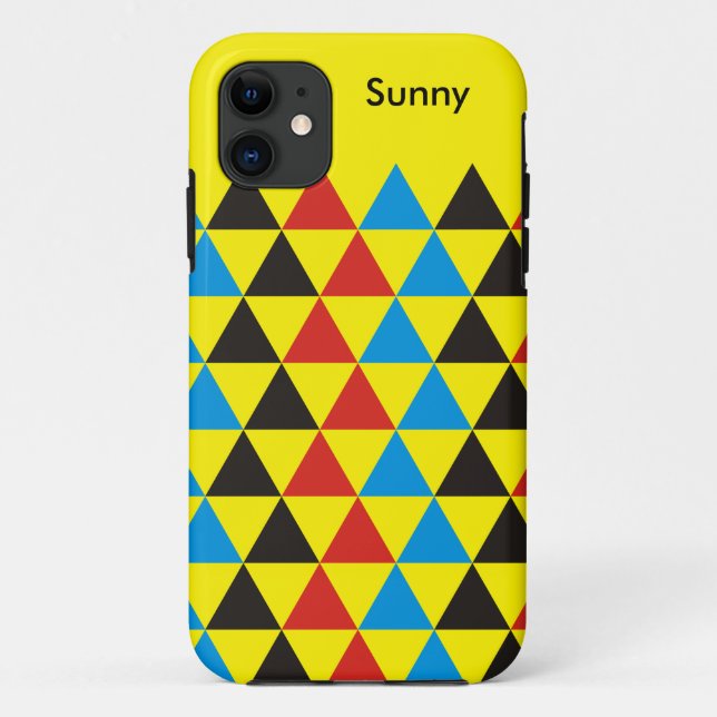 Coques Case-Mate iPhone Joli motif triangle noir rouge bleu + votre idée (Dos)