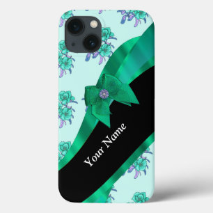 iPhone 13 Case Joli motif vintage vert turquoise