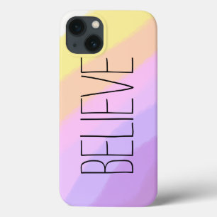 Etui iPhone 13 joli néon clair brushstrokies unicorne couleurs