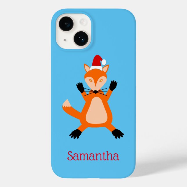 Coques Case-Mate iPhone Joli Noël Fox Nom personnalisé (Verso)