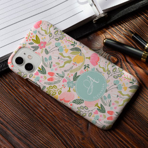 Case-Mate iPhone Case Joli nom monogramme personnalisé féminin en rose