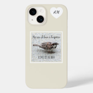 Coque Case-Mate iPhone Joli Oiseau Bruant Photo Bible Verse Simple Tan