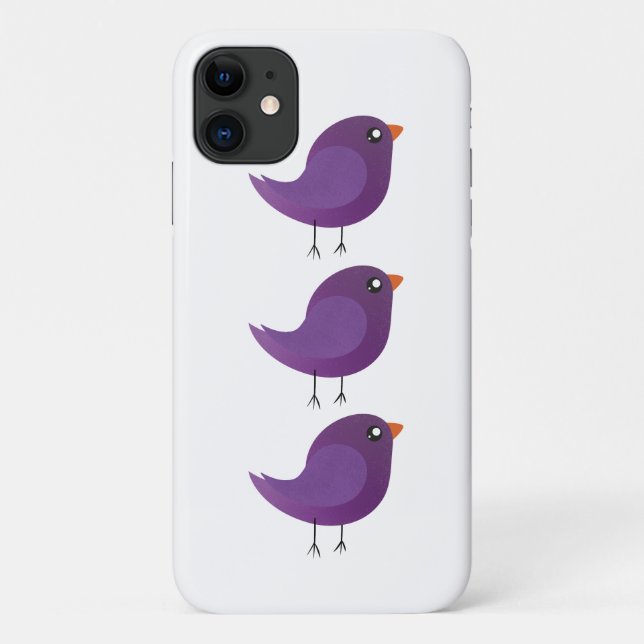 Coques Case-Mate iPhone joli oiseau violet (Dos)