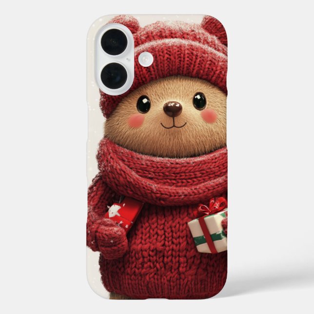 Coques Case-Mate iPhone Joli ours d'hiver Noël (Verso)