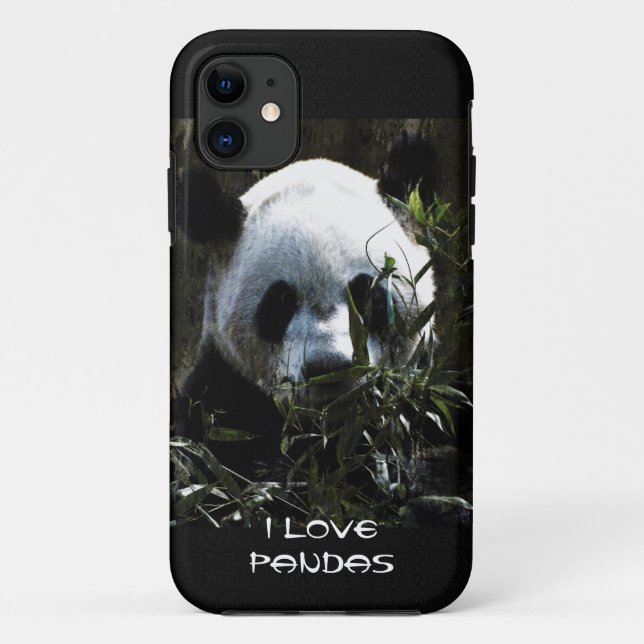 Coques Case-Mate iPhone Joli ours panda avec de délicieuses feuilles de ba (Dos)