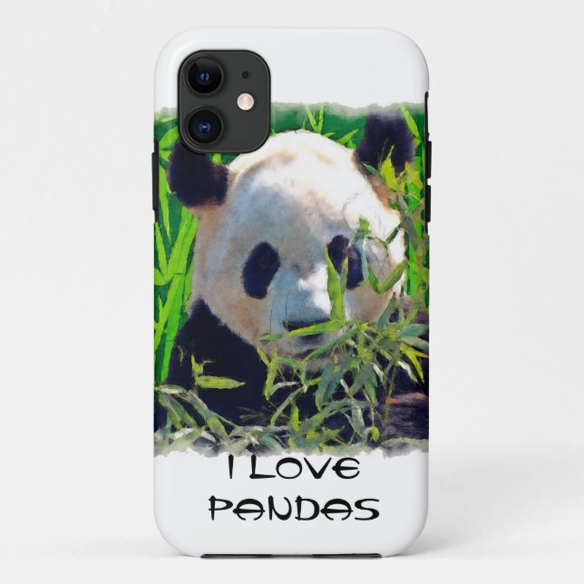 Coques Case-Mate iPhone Joli ours panda avec des feuilles de bambou savour (Dos)