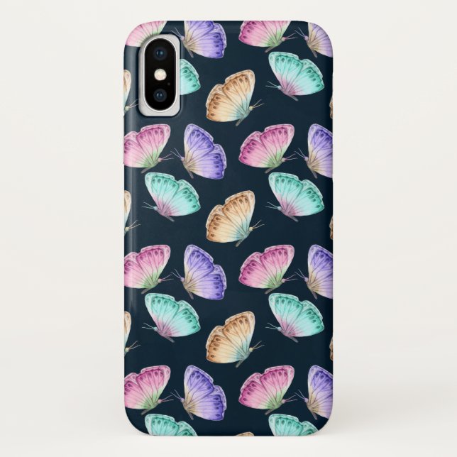 Coques Case-Mate iPhone Joli Pastel Motif d'aquarelle papillon (Dos)