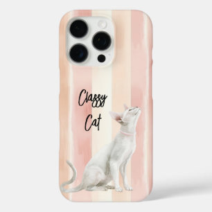 Coque iPhone 16 Pro Joli Peach Pink Crème raypes Chat