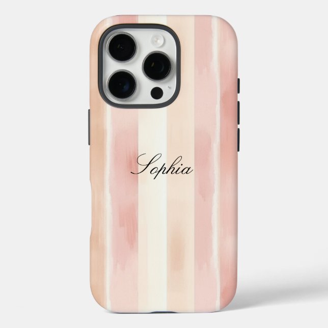 Coques Case-Mate iPhone Joli Peach rose Crème raypes (Verso)