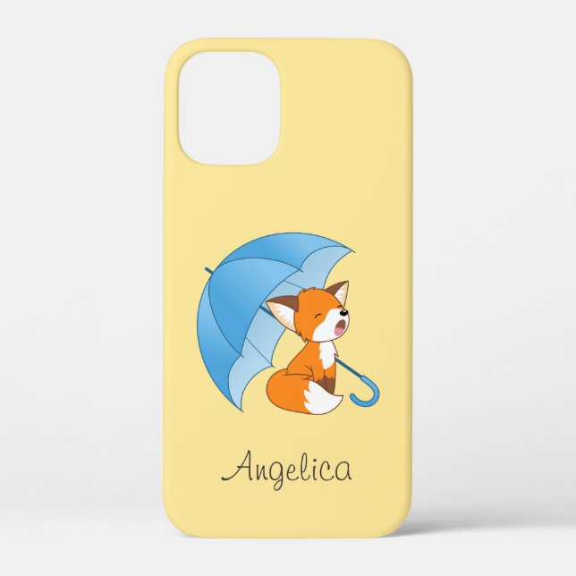 Coques Case-Mate iPhone Joli Petit Renard dormant sous parapluie (Verso)