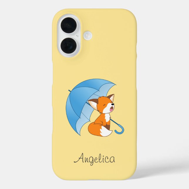 Coques Case-Mate iPhone Joli Petit Renard dormant sous parapluie (Verso)