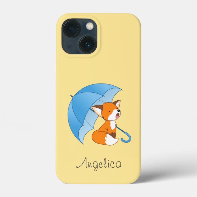 Coques Case-Mate iPhone Joli Petit Renard dormant sous parapluie (Verso)