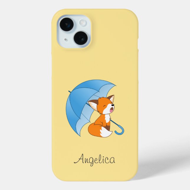 Coques Case-Mate iPhone Joli Petit Renard dormant sous parapluie (Verso)