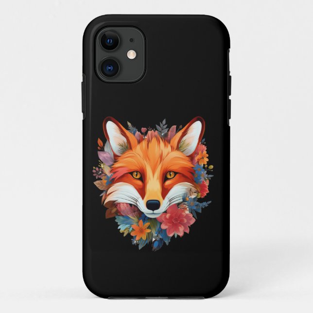 Coques Case-Mate iPhone Joli Renard Aquarelle Fleur Beau (Dos)