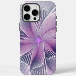 Coque iPhone 16 Pro Max Joli rose Fleur Moderne Abstrait Fractal Art