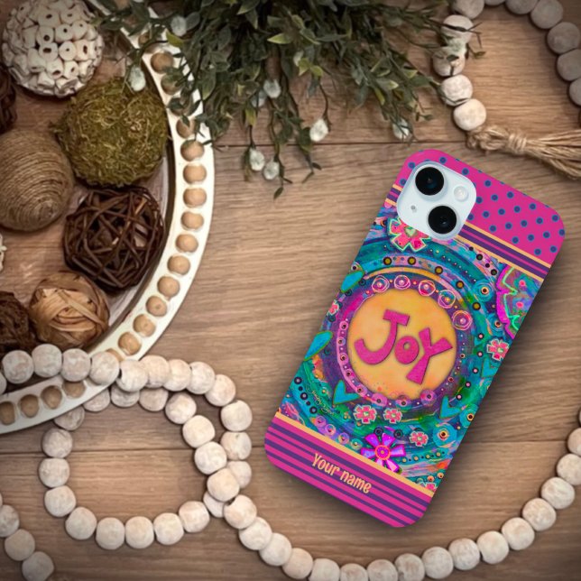 Coques Case-Mate iPhone Joli rose Floral Joy Dots Inspirivity Nom (Créateur téléchargé)