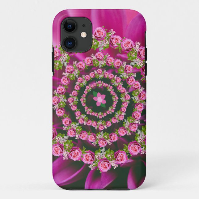 Coques Case-Mate iPhone Joli rose violet vert Jardin Fleurs Noël (Dos)