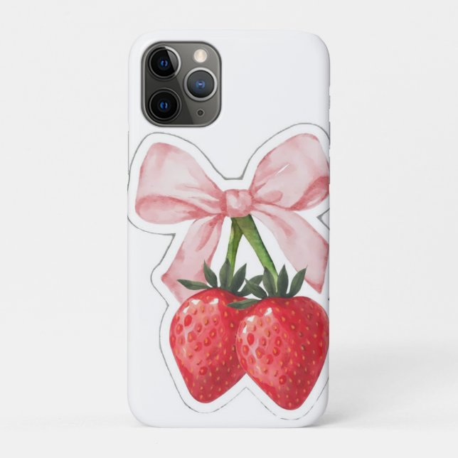 Coques Case-Mate iPhone Joli Ruban Rose Fraise Nœud Esthétique Spirale  (Dos)