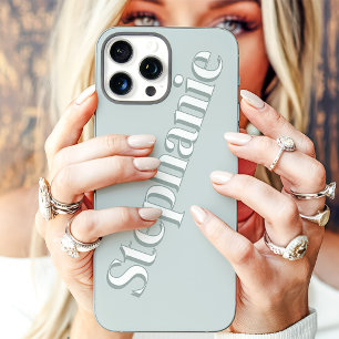 Coque iPhone 16 Pro Max Joli Sauge Poussiéreux Minimaliste Nom Personnalis