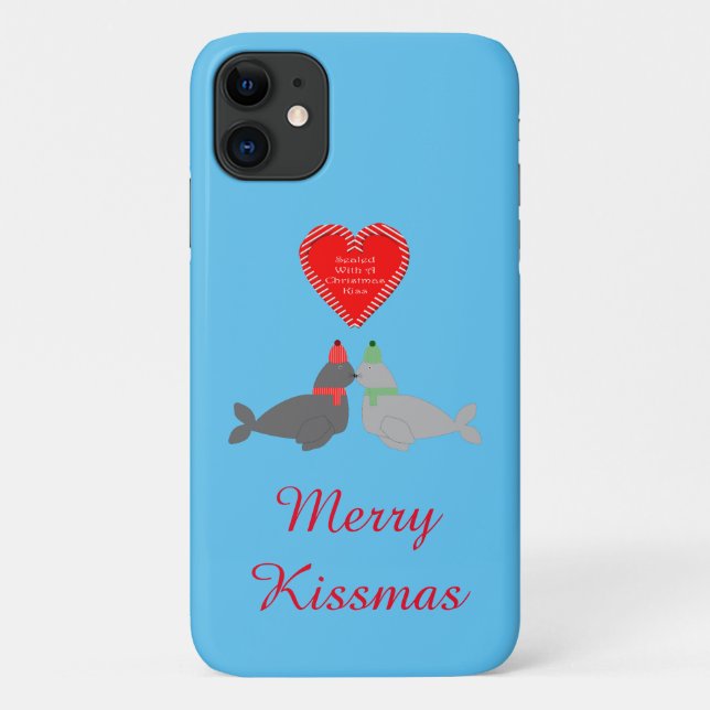 Coques Case-Mate iPhone Joli Seals de baiser de Noël (Dos)