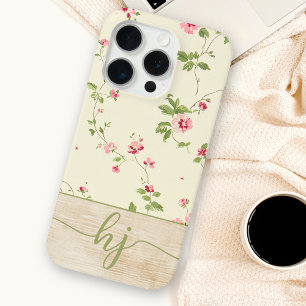Coque Case-Mate iPhone Joli Shabby Personnalisé Chic Floral Monogramme