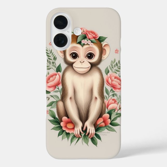 Coques Case-Mate iPhone Joli Singe Brun  (Verso)