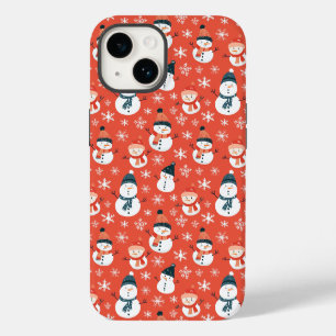 Coque Case-Mate iPhone Joli Snowman Snowflake Motif sans couture Noël