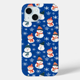 Coque Case-Mate iPhone Joli Snowman Snowflake Motif sans couture Noël