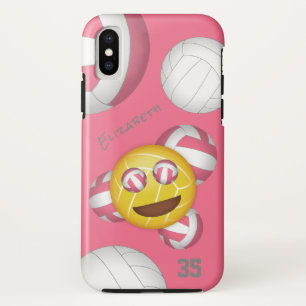 Coque Case-Mate Pour iPhone joli sourire personnalisé filles émoji volley