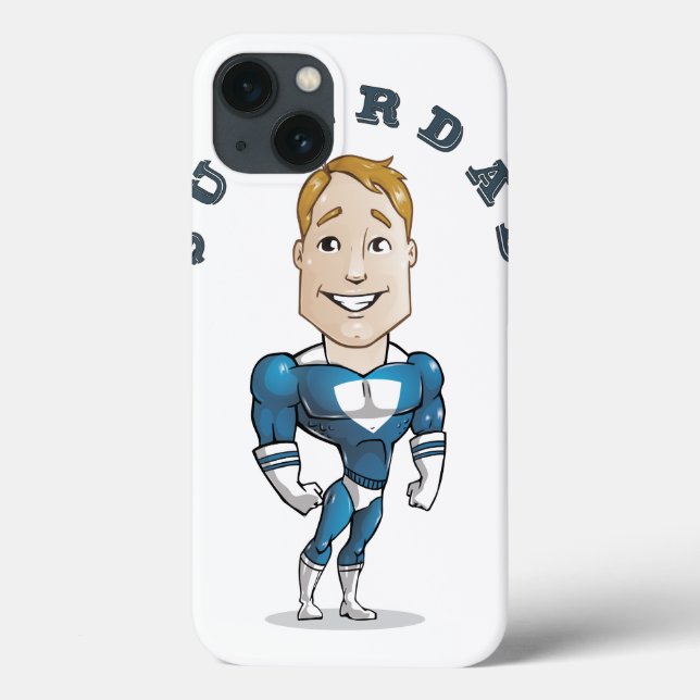 Coques Case-Mate iPhone Joli Super Papa en dessin animé vectoriel (Verso)