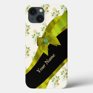 Coques Pour iPhone Joli vert vintage fleuri motif