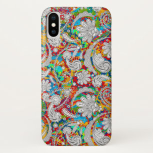 Case-Mate iPhone Case Joli vintage coloré blanc cachemire motif