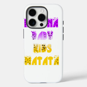 Coque iPhone 16 Pro Joli violet et jaune Hakuna Matata bébé enfants G