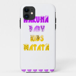 Coque iPhone 11 Joli violet et jaune Hakuna Matata bébé enfants G
