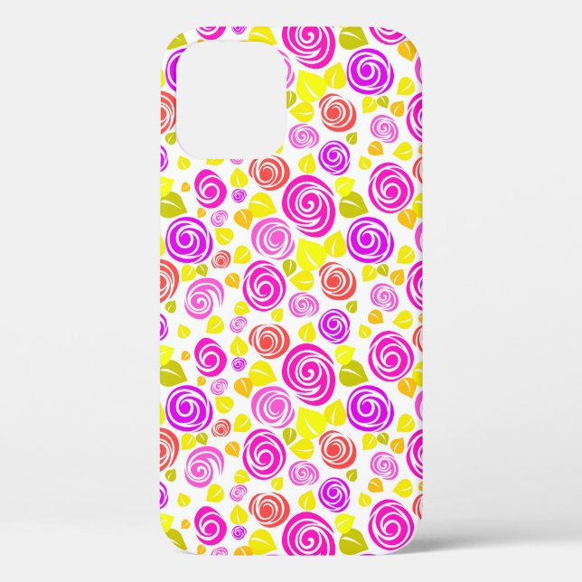 Coques Case-Mate iPhone Joli violet jaune rose motif (Verso)