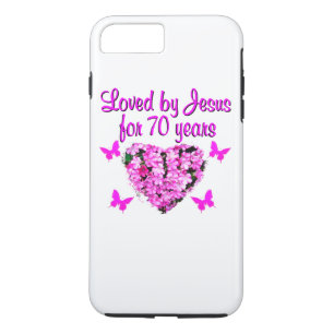 COQUE iPhone 8 PLUS/7 PLUS JOLIE 70E ANNIVERSAIRE ROSE CONCEPTION DE PHOTO FL