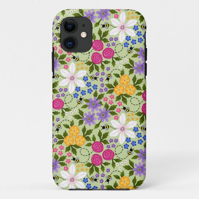 Coques Case-Mate iPhone Jolie abeilles et papillons Floral (Dos)