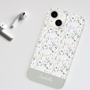 Coque Case-Mate iPhone Jolie aquarelle jolie fleur sauvage personnalisée