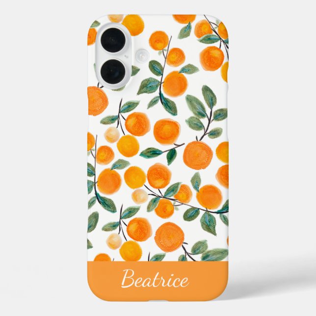 Coques Case-Mate iPhone Jolie aquarelle Orange Citrus Personnalisé (Verso)