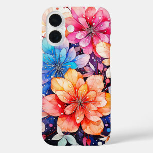 Coque Pour iPhone 16 Jolie Art Floral Rétro Coloré